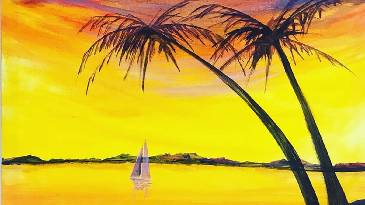 The Paint Club in Woking - Tropical Escape Scene